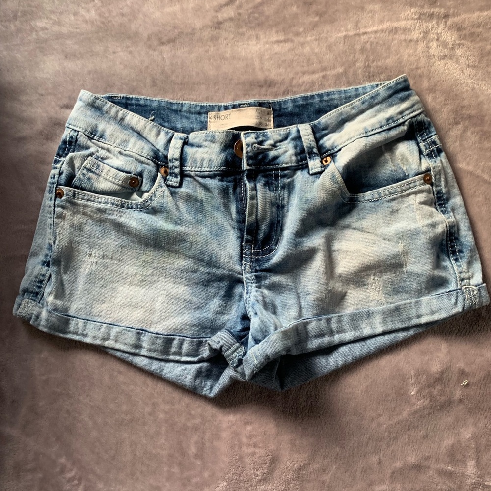Acid Washed Denim Shorts